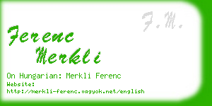 ferenc merkli business card